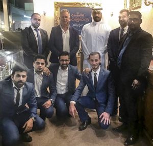 Boadicea the Victorious Luxury British Perfume CEO David Crisp with Mohamed Issa and his team of fragrance consultants at the Kuwait International Fair