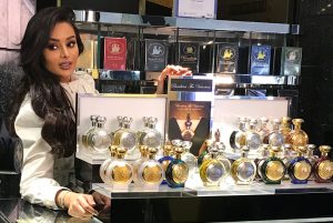 Ahood Alenzi visits Boadicea the Victorious fragrance counter in Harrods